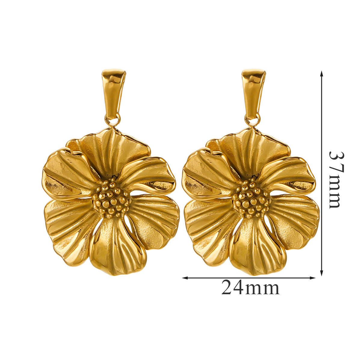 Acero inoxidable 18K dorado flores creativas en el viento nicho collar DIY de verano alta sensación accesorios