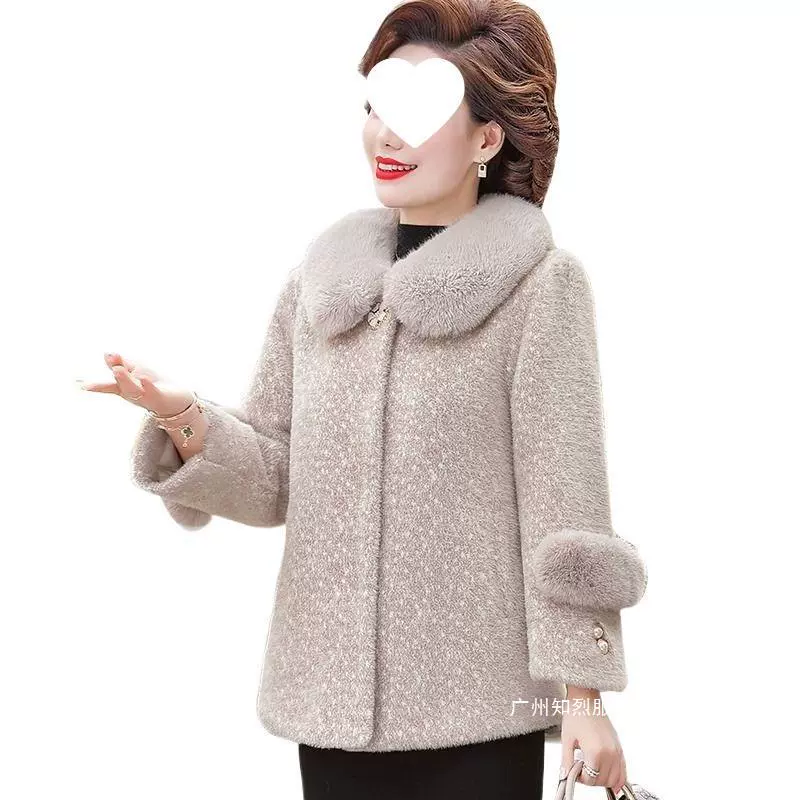 盛邦荣 Demi-season velvet down Jacket, for middle age, western style