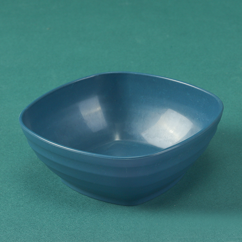 Tazón cuadrado de 5.5 pulgadas, juego de 4, tazón cuadrado para sopa de 500 ml color trigo, tazón para niños, irrompible, tazón para comer en el hogar, tazón para agua con azúcar