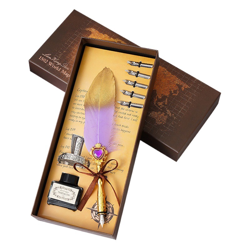 Tallado pluma de base pluma DIP pluma mapa titular de la pluma DIP traje caja de regalo Magic College DIP image 1