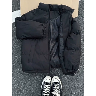 cleanfit黑色立领棉服外套男款冬季加厚保暖棉袄美式正肩短款棉衣