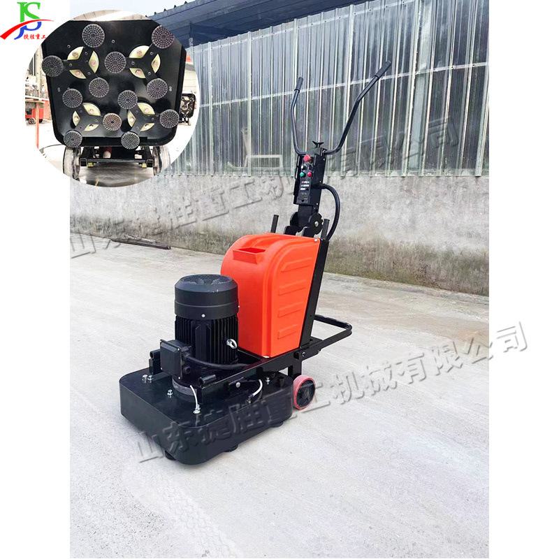 环氧地坪打磨抛光机 手推式12头吸尘打磨机 工地路面变频研磨机