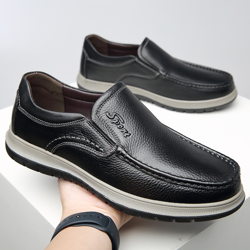Otoño casual slip-on zapatos de los hombres bajos-top slip-on zapatos de los hombres de mediana edad y ancianos de fondo suave zapatos de papá