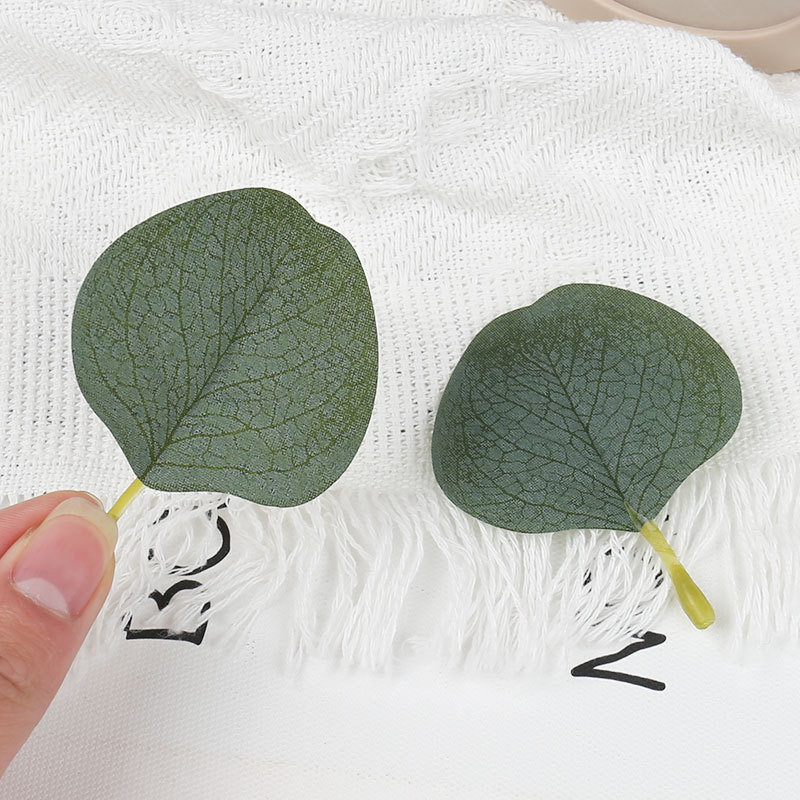 爆款仿真尤加利单片叶子 爱心圆叶苹果叶桉树叶森系diy装饰假树叶