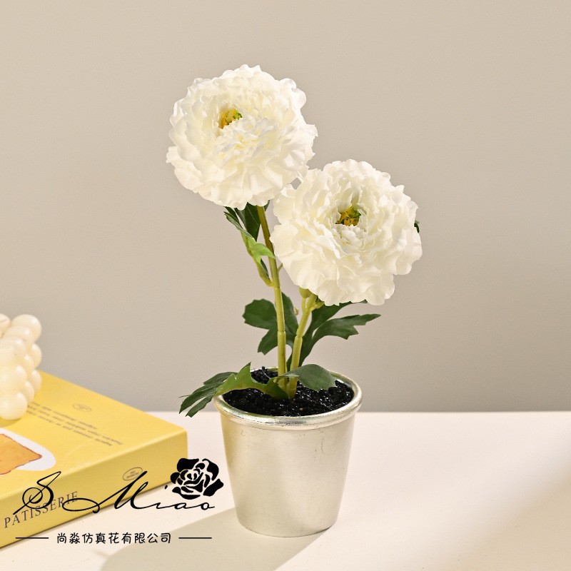 Simulación de doble camellia multicapa bonsai decoración creativa sala de estar interior decoración de estudio flor artificial bonsai image 11