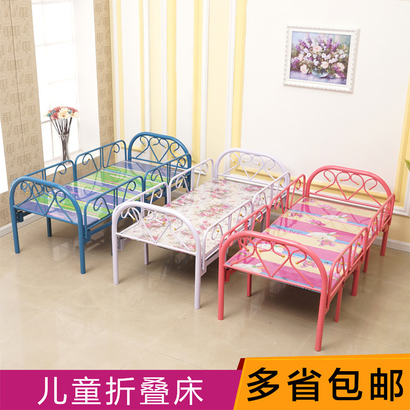 Children's Bed Baby Princess Bed Crib with Widened Guardrail Folding Single Bed Mother-Child Simple Splicing Iron Bed