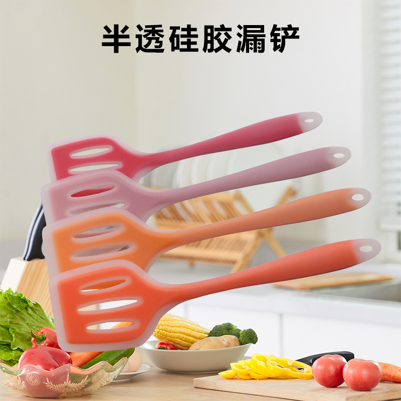 Silicone spatula translucent silica gel Drain spade Flat bottom Spatula Spatula Spatula Silicone spatula silica gel Kitchenware
