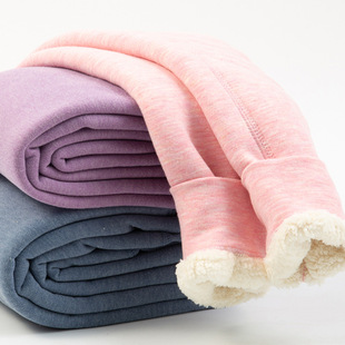 Autumn and Winter New Children's Fleece-lined Thickened Warm Pants for Men and Women Middle and Big Children High Waist Fleece Long Knee-pads Warm Cotton Pants