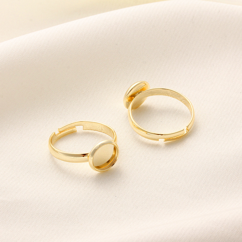 14k18k包みの金の保色は底の指輪の空のトレーの指輪のリングの手作りのdiy材料のアクセサリーの部品を調節することができます。|undefined