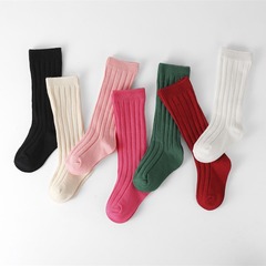 ins 西班牙兒童襪坑條襪素色中長筒襪寶寶襪學生襪運動襪