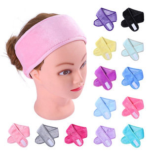 Cross-border Wholesale Velcro Hair Band Yoga Sports Wash Headband Hair Band Face Cleansing Makeup Remover Hair Band