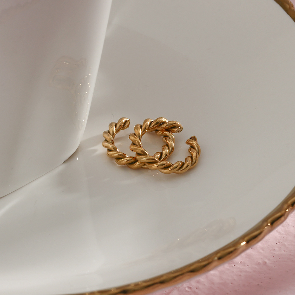 Fashion C Shape Stainless Steel Ear clips Plating Stainless Steel Earrings