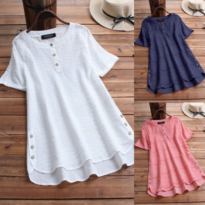summer solid short sleeve T-shirt