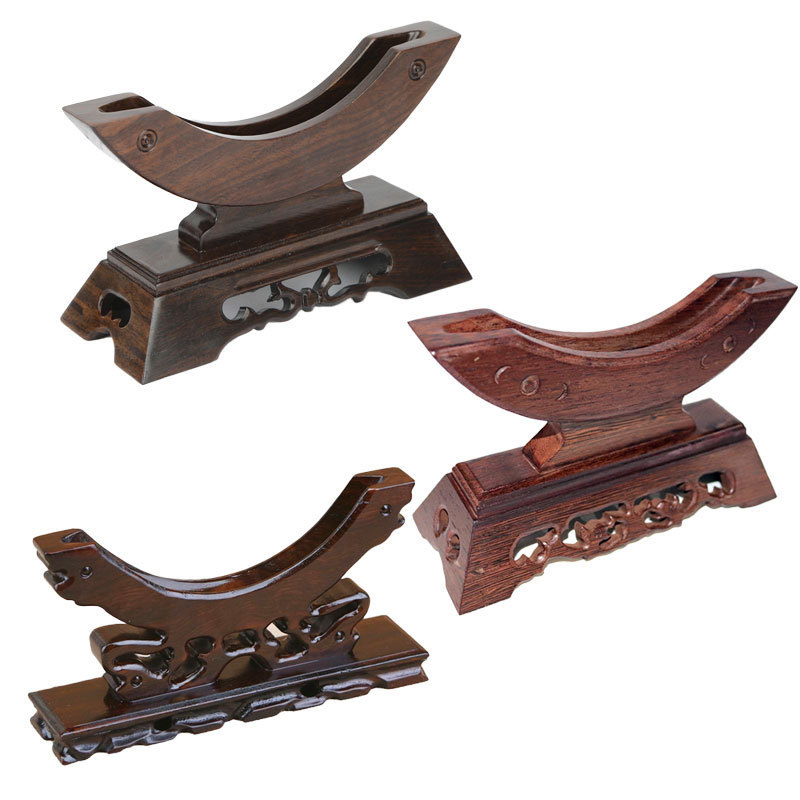 Mahogany Safety Buckle Ornament Base, Jade Safety Buckle Wooden Frame, Solid Wood Base, Black Catalpa Wood Base, Bracelet Stand