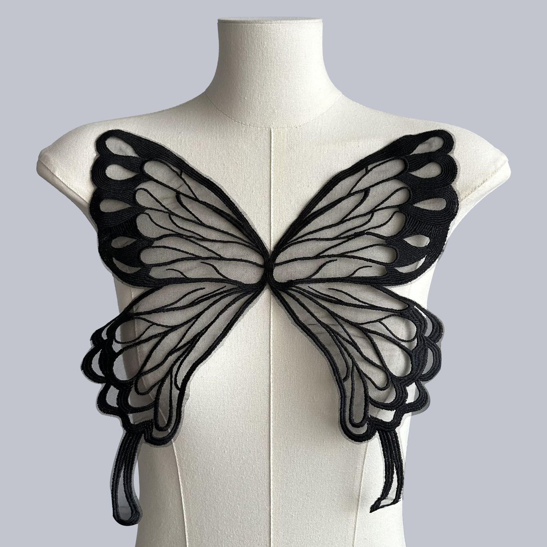 Ventas calientes spot mariposa hilo de malla bordada tela vacía pegada pijama vestido DIY accesorios de decoración image 3