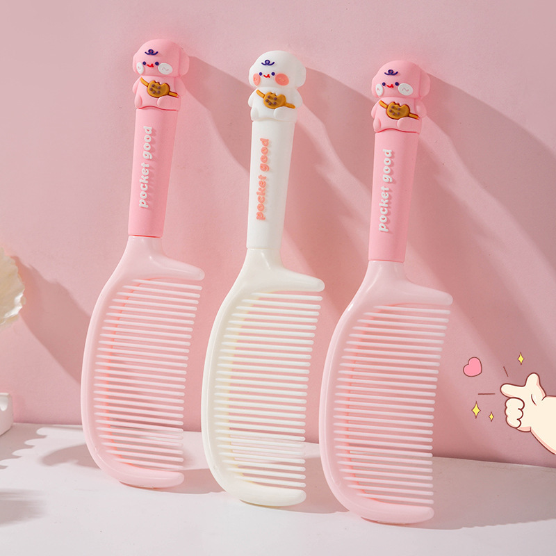 漫画の羊のコーム、子供用の家庭用コーム、かわいいハンドルの小さなコーム、ポータブルの女の子用ヘアコーム|undefined