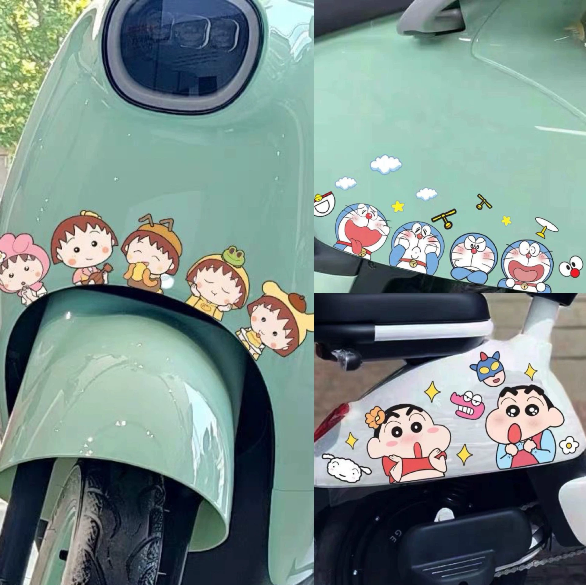 Наклейка на электромобиль с рисунком Chibi Maruko-chan Crayon Shin-chan Emma Yadi, блокирующая царапины, декоративная водонепроницаемая наклейка
