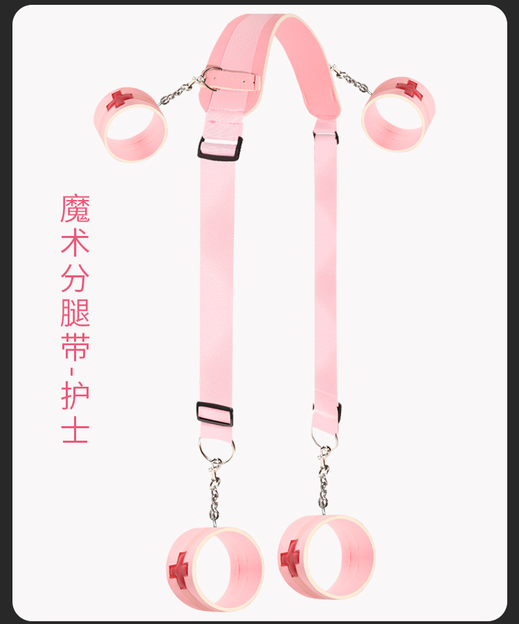 Split-Leg Restraint Strap with Handcuffs, Nylon Bondage Set for Couples — detail image 31