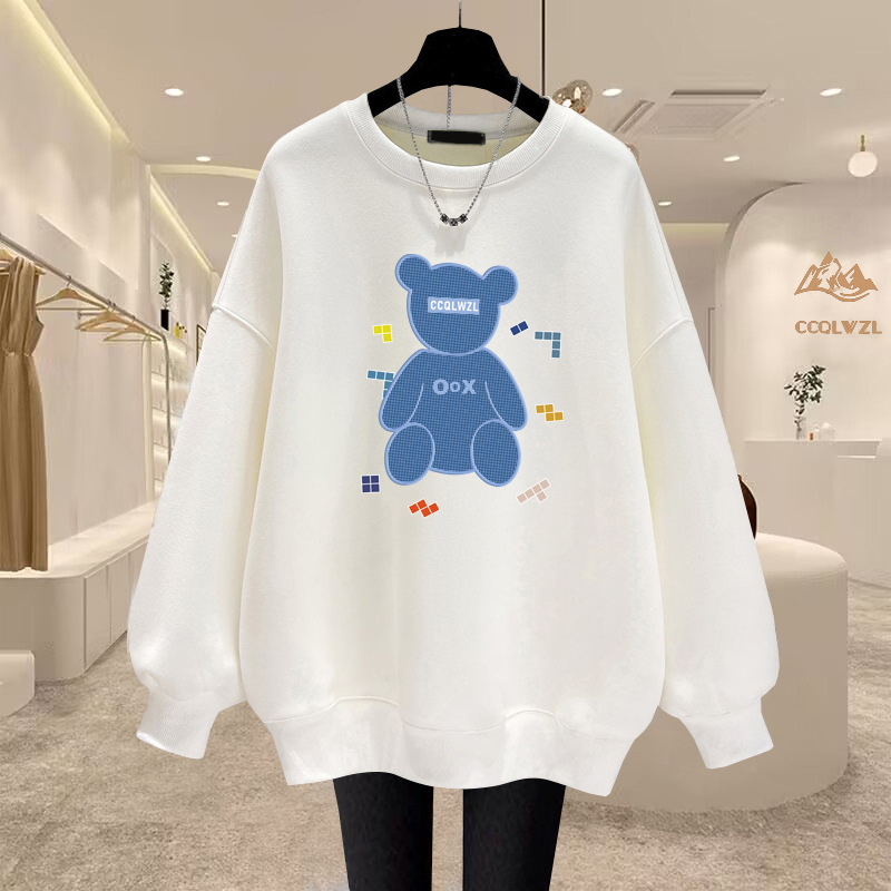 厂家直销秋冬装纯棉女装2023新款卫衣宽松休闲百搭加绒加厚上衣