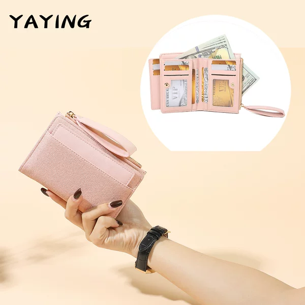 Genuine Leather Women's Wallet, High-End Short Style, 80% off Stack Multi-Card Slot Zipper Card Holder Wallet, Cross-Border