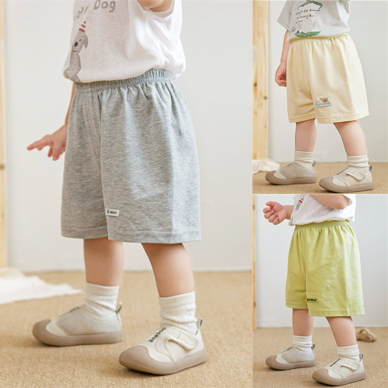 Summer Children's Shorts for Boys and Girls, Thin Pure Cotton Casual Knee-Length Pants, Baby Home Open-Crotch Pants 0-3 Months