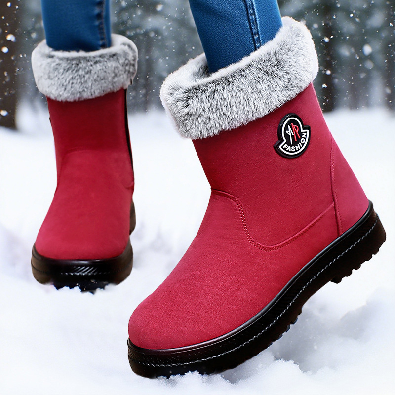 Zapatos de algodón, zapatos de mujer, botas de algodón transfronterizas de poliuretano, botas de nieve de caña alta de tubo largo más botas gruesas de terciopelo, botas de mujer a prueba de frío