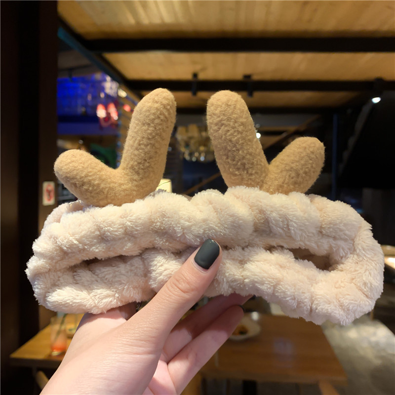 Lavarse la cara en otoño y invierno nuevo clip para el cabello máscara antideslizante pelusa cinta para el cabello lindas bandejas de dibujos animados pareja adornamiento para el cabello