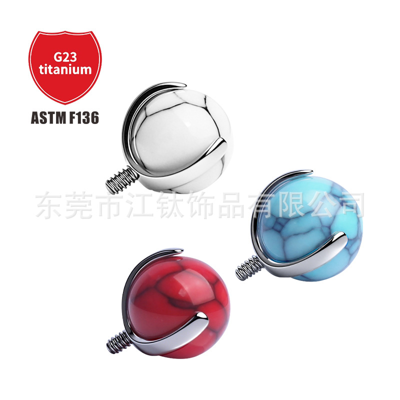 Pointed titanium steel lip stud product view