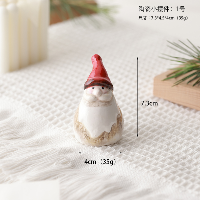 Buscando madera, nuevos productos transfronterizos, adornos de cerámica retro navideños, mesa de alce de muñeco de nieve para ancianos, decoración de luces, regalos