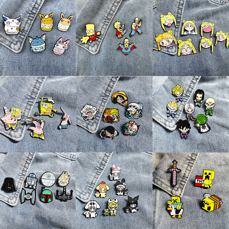 Large Collection of Popular Anime Metal Badges, Japanese Anime Spongebob and Simpsons Cartoon Badge Sets and Accessories Large Collection of Popular Anime Metal Badges, Japanese Anime Spongebob and Simpsons Cartoon Badge Sets and Accessories