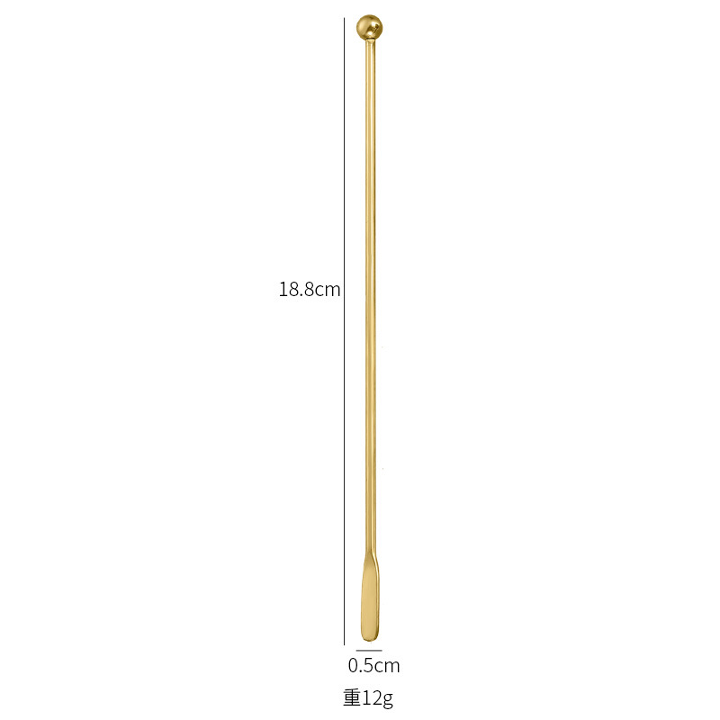 Transfronterizo 304 de acero inoxidable de mango largo varilla de agitación café leche té revolviendo palo cuchara creativa coctelera de oro