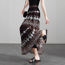 专柜品质2025夏新款波西米亚风印花半身裙时尚显瘦中长款a字伞裙