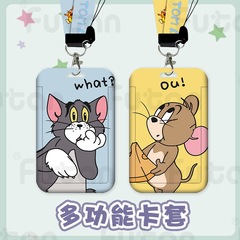 Cartoon animation work permit card holder student citizen card pick-up card bus subway access control water card meal card holder