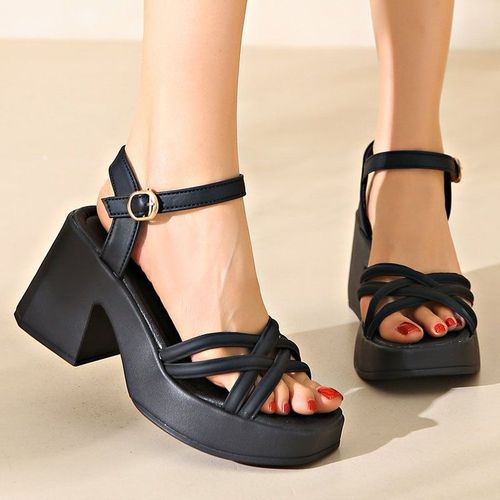 Women's Waterproof Platform Wedge High Heels, Durable Thick Sole Roman Sandals for Summer Fashion and Casual Wear