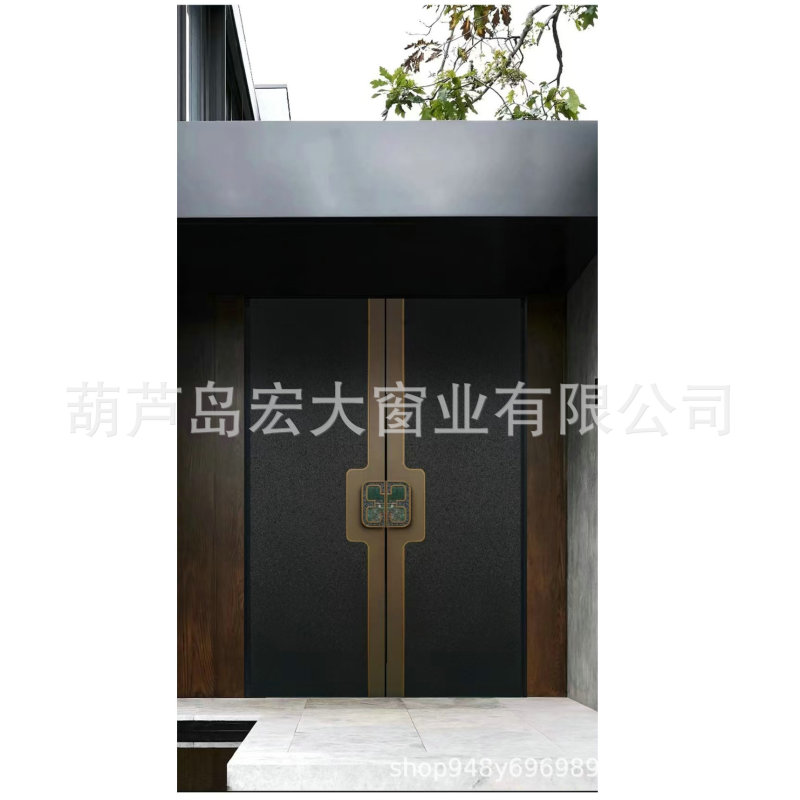 Double-Door Cast Aluminum New Chinese-Style Villa Courtyard Sliding Handle Door in Vintage Copper Color, Light Luxury High-End Custom Anti-Theft Soundproof Door Double-Door Cast Aluminum New Chinese-Style Villa Courtyard Sliding Handle Door in Vintage Copper Color, Light Luxury High-End Custom Anti-Theft Soundproof Door
