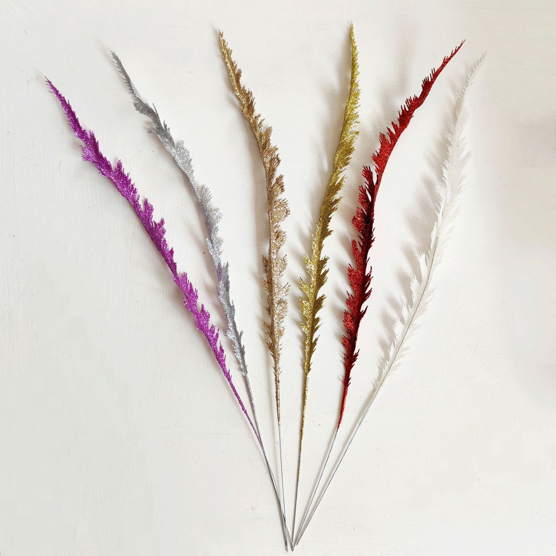 Sin franqueo, nuevos productos transfronterizos, una sola gran hierba de mango, diseño de boda, props de fotografía, fábrica de decoración directa, venta caliente de hierba de polvo dorado