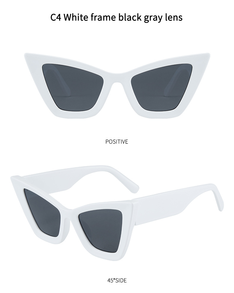 52g Weight Full Frame Glasses Structure Sunglasses Classification PC, UV400 Protection Lens Material Cat Eye Glasses Style Travel, Fishing Occasion Square Pattern Women'S Gender Hip-Hop Style Hip-Hop Square PC UV400 Protection Cat Eye Full Frame Women's Sunglasses