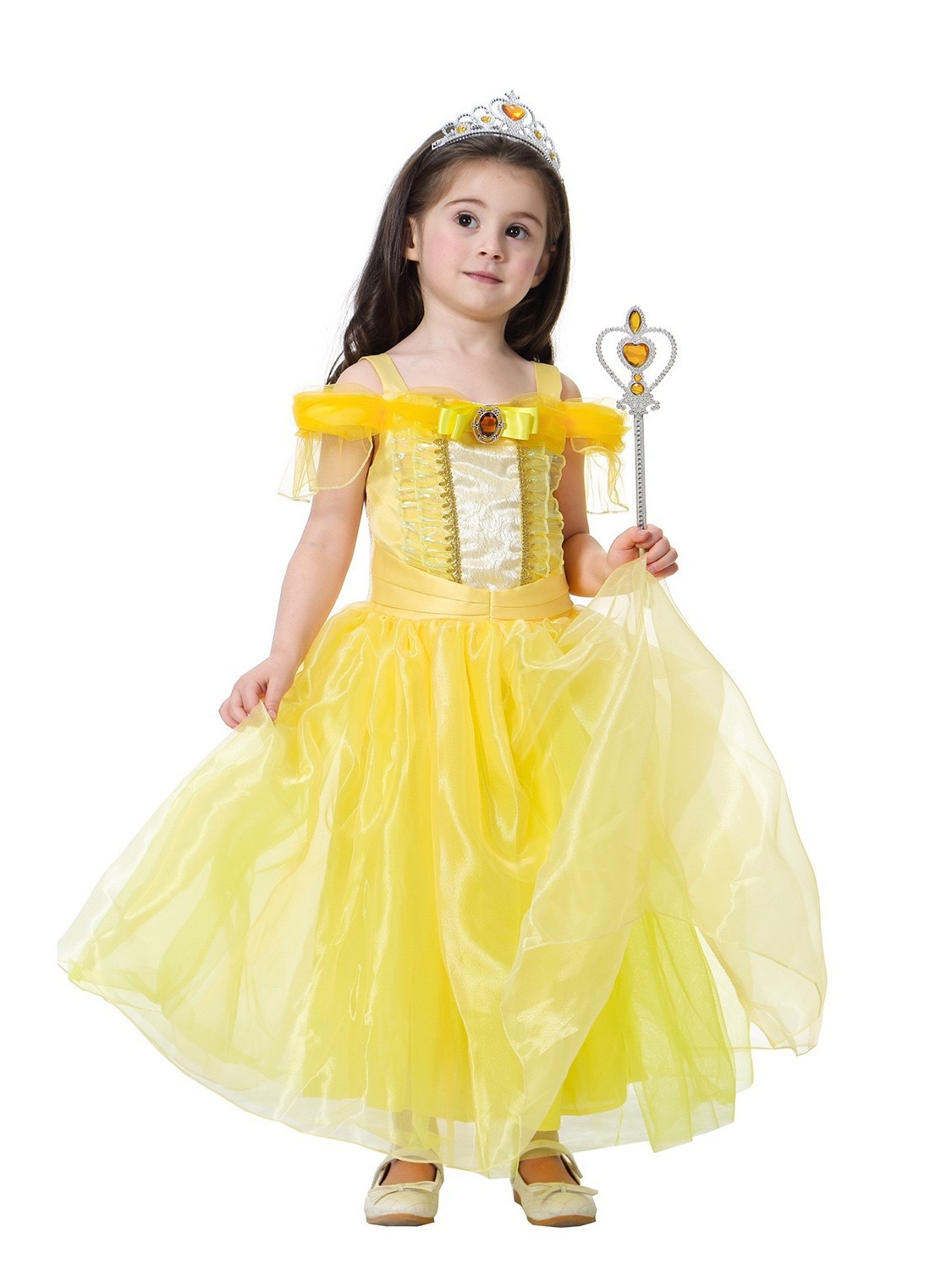 Niñas traje de Halloween Belle princesa vestido de campana belleza y bestia vestido