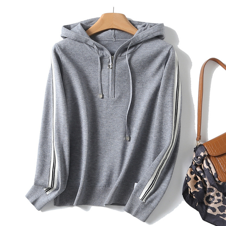 Great Value Hooded Knitwear for Women, Jacquard Hoodie, Thick Warm Knitwear, Cardigan, Women's Textured Knitwear Jacket