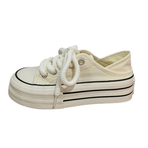 Thick-soled foot-stepping half-cup canvas shoes for women taro purple Korean style casual low-top women's shoes  summer breathable casual shoes