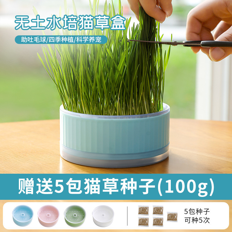 Wheat Seed Hydroponic Soilless Cultivation Cat Grass Box Cat Hairball Prevention Cat Snack Set Pet Supplies Hairball Prevention Tool