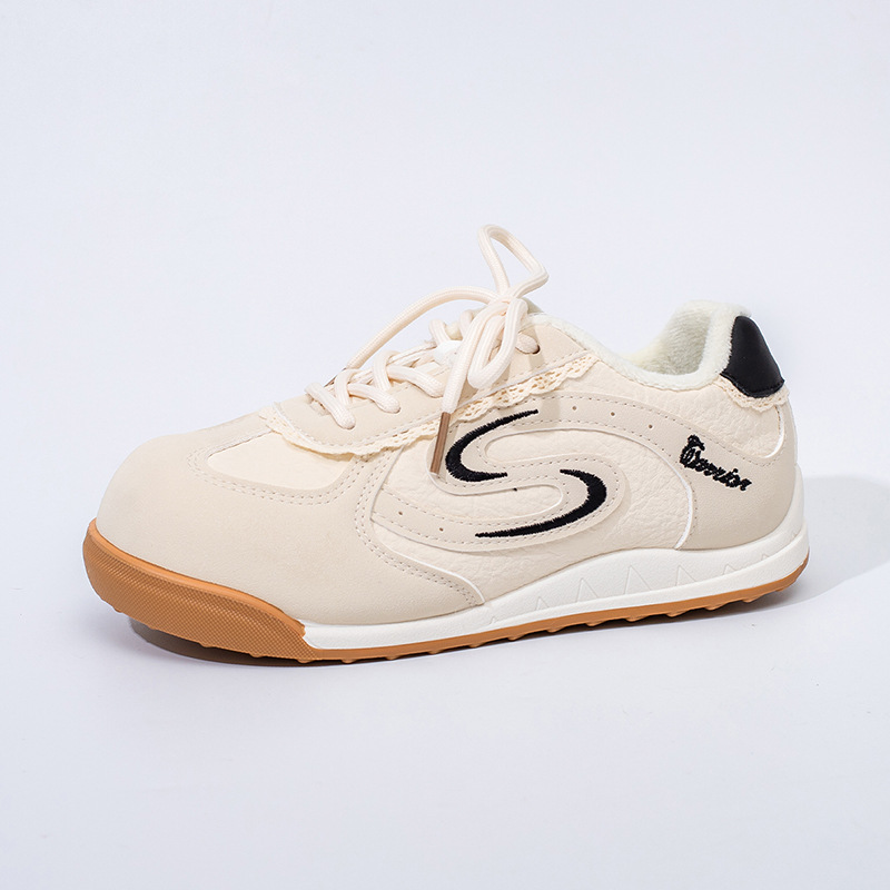Zapatos de entrenamiento de invierno de terciopelo, nuevos zapatos de moda cómodos y calentadores gruesos, moda retro versátil zapatos de mujer