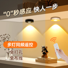 配線や穴あけ不要のリモコン充電式小型スポットライト LED ヒルセンサーライト磁気ワイヤレス粘着ワインキャビネット 383