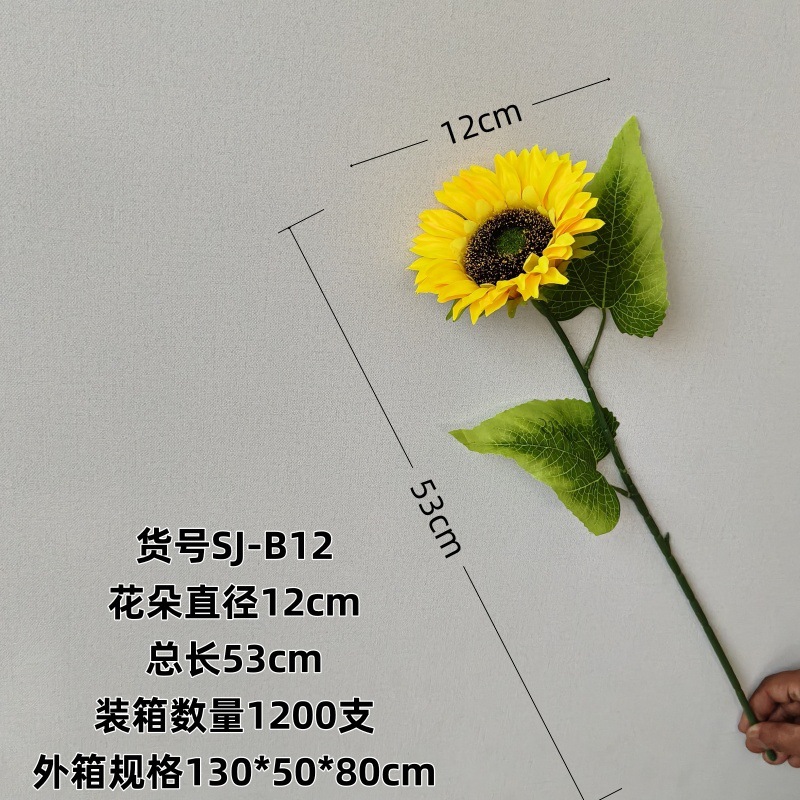 Girasol Artificial de Seda Tela de Seda Decorativo para Sala de Estar y Bodas