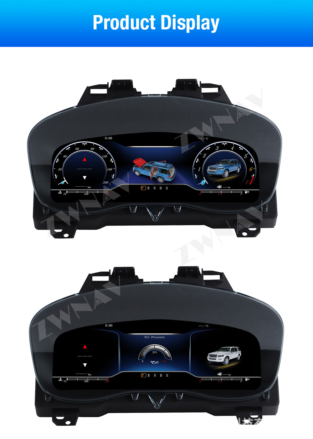Applicable to 2017-2018 Ford Explorer upgrade to full LCD dashboard 12.3inch Multiple UI odometer