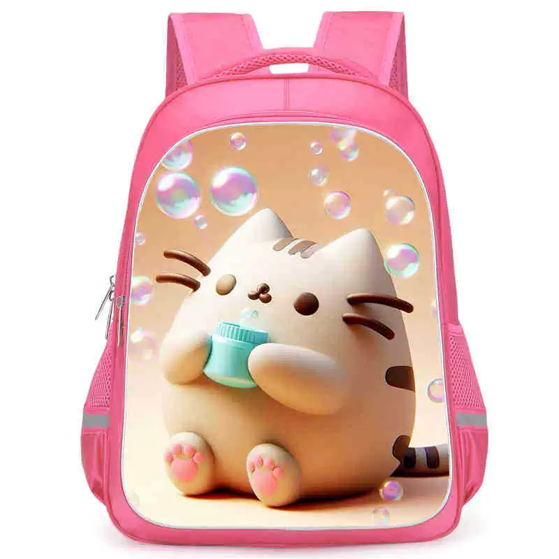Рюкзак учебный Pusheen Fat Jimao с принтом периферийного типа, через стекло, зарубежная торговля, школьный рюкзак