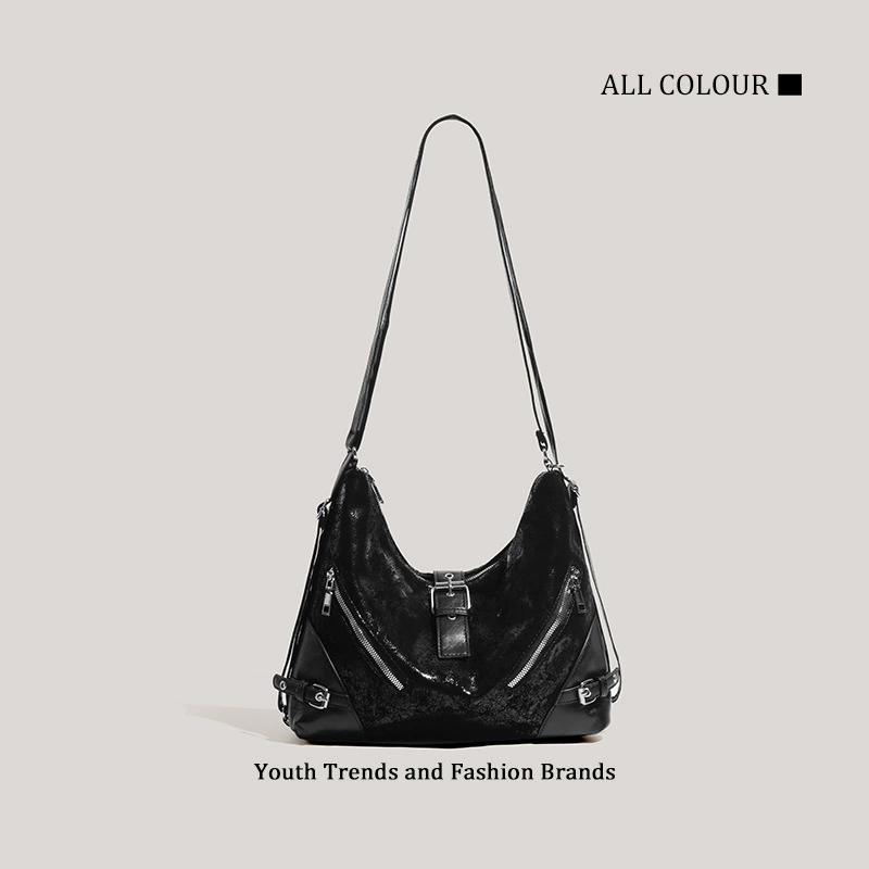 One-shoulder Bag, Capacious Travel Shoulder Bag, Black, Lightweight 0.3 kg