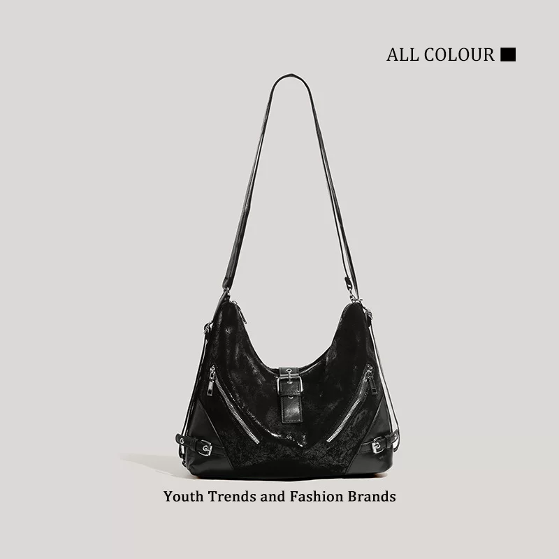 One-shoulder Bag, Capacious Travel Shoulder Bag, Black, Lightweight 0.3 kg