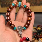 批发批发牦牛骨手串藏族饰品文玩臧式佛珠念珠骨头老料手链天珠男