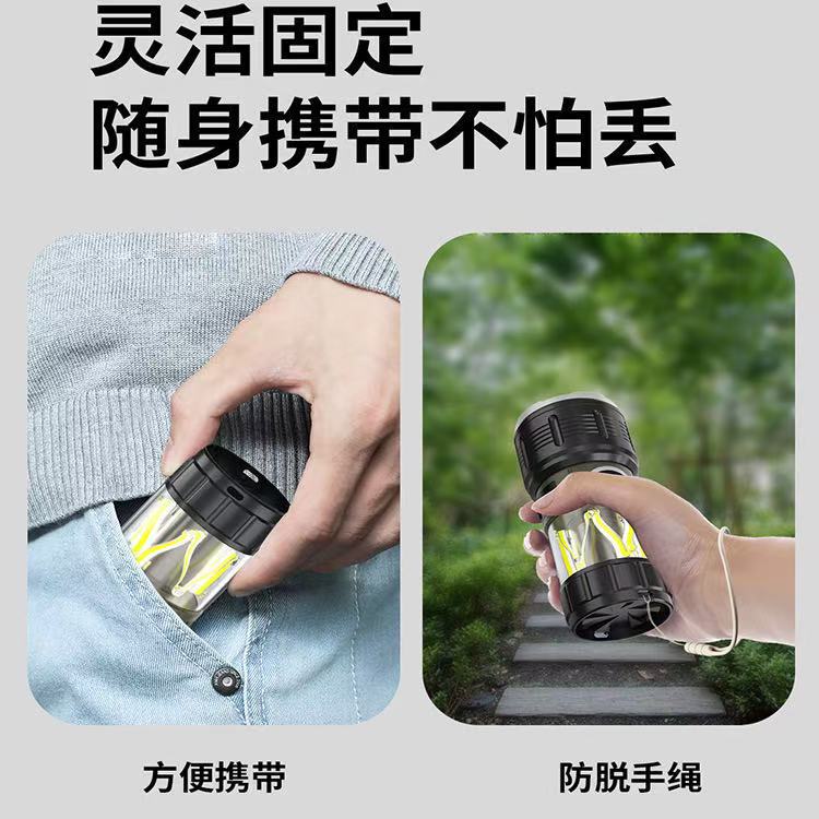 Nueva luz de campamento LED transfronteriza, linterna de luz fuerte, carga USB, impermeable al aire libre, larga duración, luz de campamento, luz ambiental